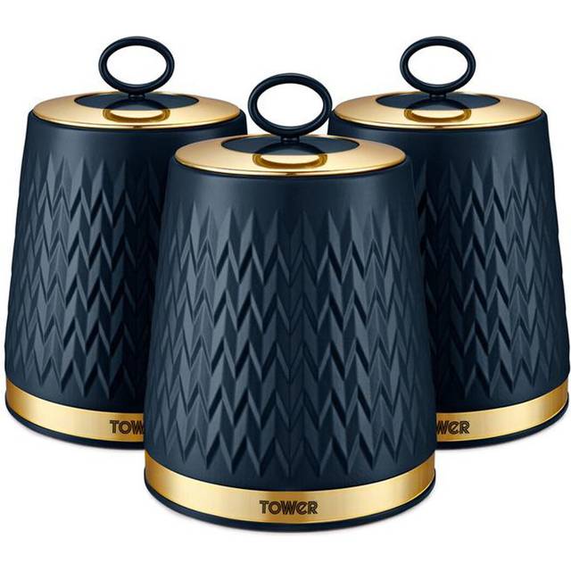 Set of 3 Tower Empire Kitchen Canisters - Blue