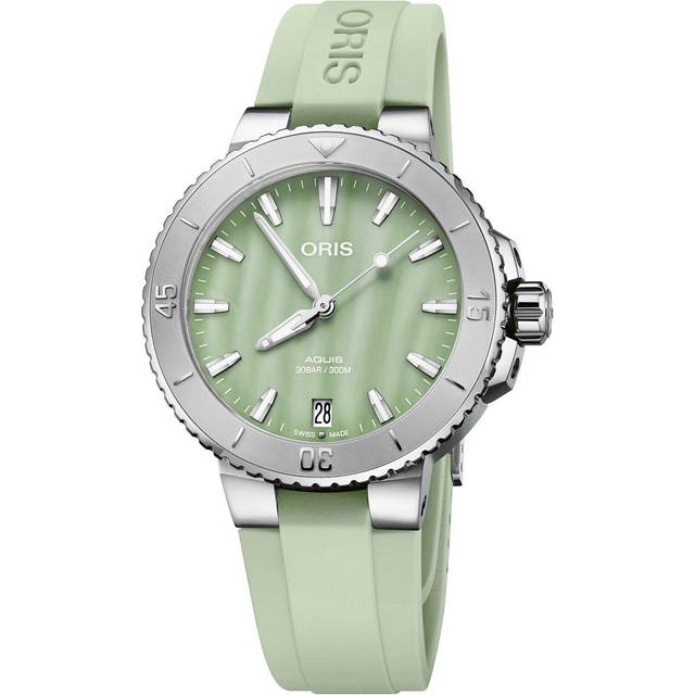 Oris Aquis Date armb�ndsur med gr�n perlemor 36,5 mm