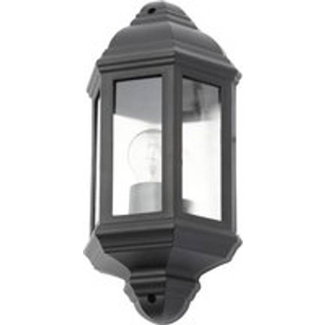 Litecraft Bangor Wall Light Outdoor Traditional Half Lantern - Black