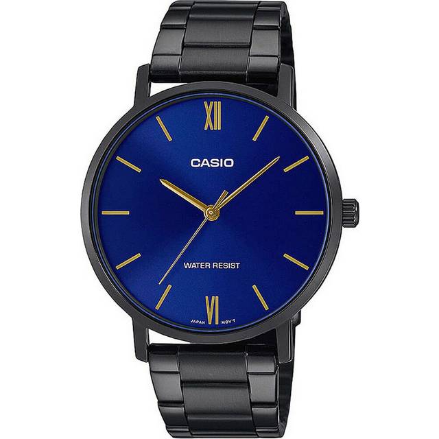 Casio Dress Classic Minimalistic Analog Steel Strap Watch 'Blue Black' - BLUE - Free