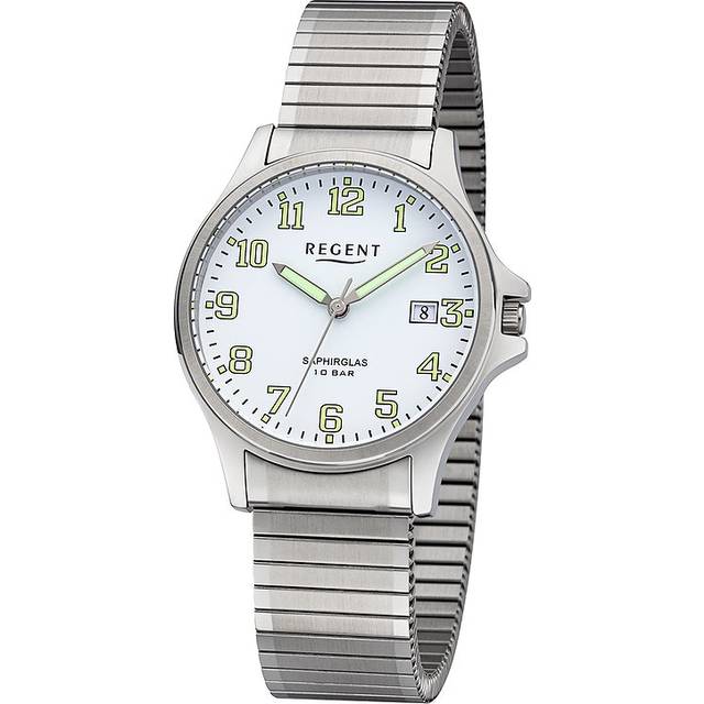 Regent unisex 36mm watch f-1349 sapphire glass date pull strap 10atm