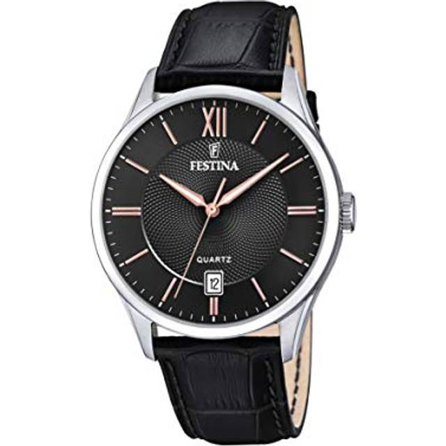 Festina Classics Leather Strap Black Dial Quartz F20426-6 Men's Watch