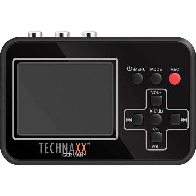 Technaxx Retro Video Digitizer TX-182 med 6 cm skärm för Video8, Hi8, SVHS, VHS, VCD, DVD, VCR, DV - Spara videor direkt på minneskort - Digitalisera enkelt och snabbt dina gamla filmer
