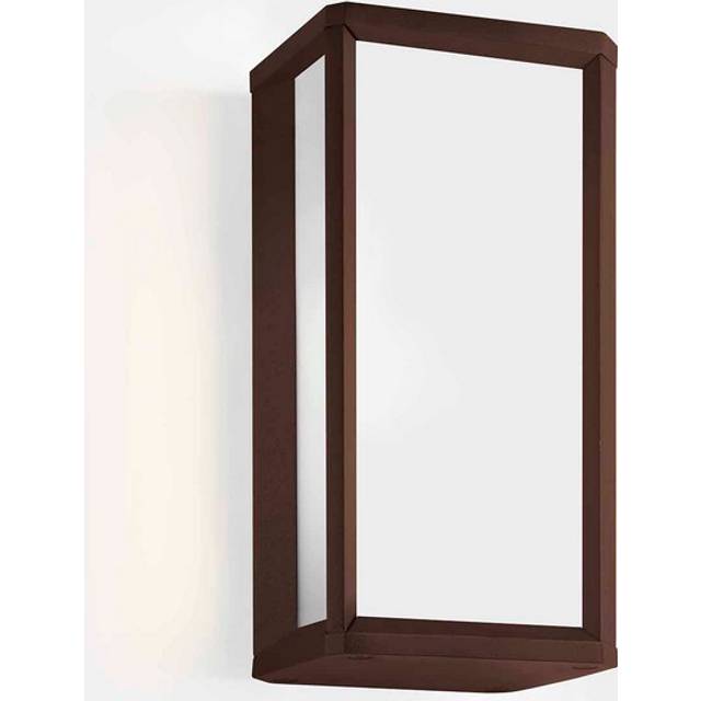 LEDS C4 Skat Mini Outdoor LED Mini Box Wall Lantern Brown, White IP65 9W 2700K