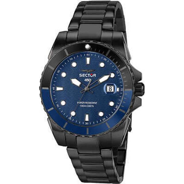 Mens Wristwatch Sector 450 R3253276001 Stainless Steel Black Blue Sub 100mt