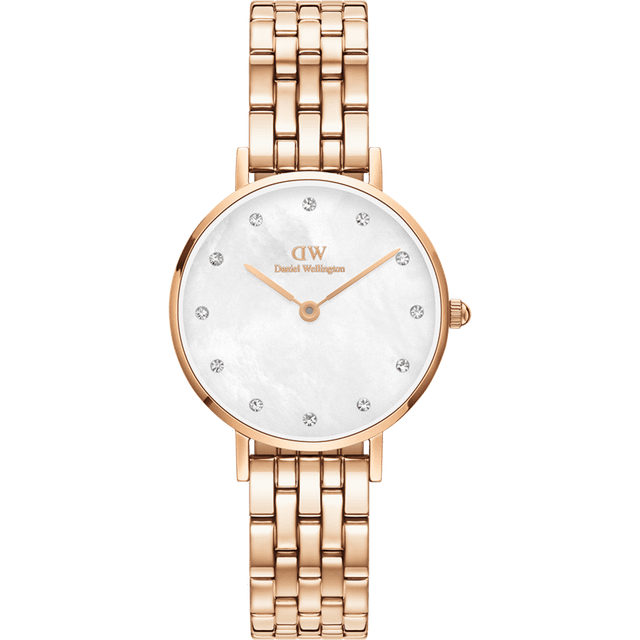 Daniel Wellington Petite White Mother of Pearl Dial Stainless Steel Strap Women's Watch DW00100613
