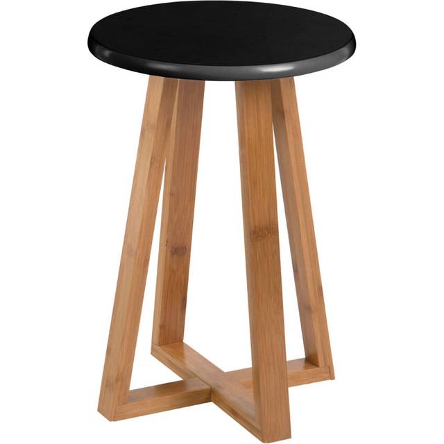 Viborg Bamboo Round Stool - Black - One Size