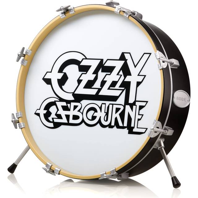 Numskull Ozzy Osbourne logo 3D-trumlampa – skrivbord för sovrum, kontor, hem, studie, arbete – officiell Ozzy Osbourne varor