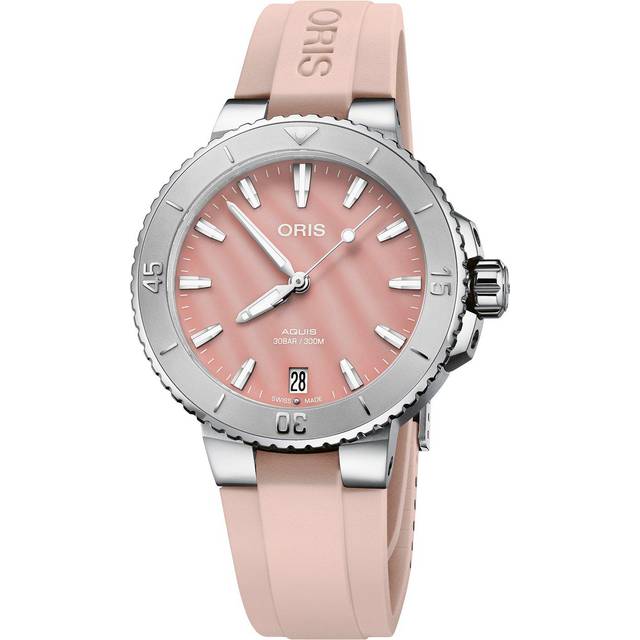 Oris Aquis Date armb�ndsur med rosa perlemor 36,5 mm