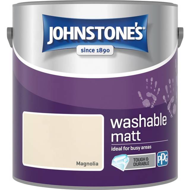 Johnstone's Washable Magnolia Matt Emulsion Paint 2.5L - JOHNSTONES - Cream