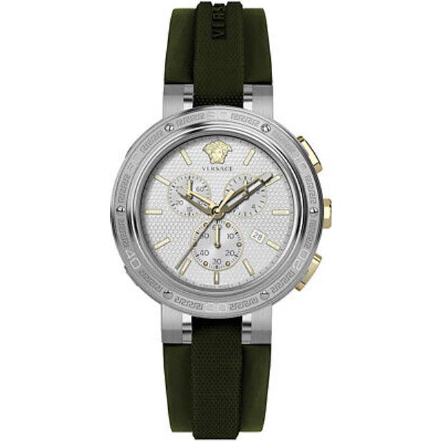 Versace, Watches, male, Gray, ONE SIZE, V-Extreme PRO 46Mm Chrono Silicone Bracelet