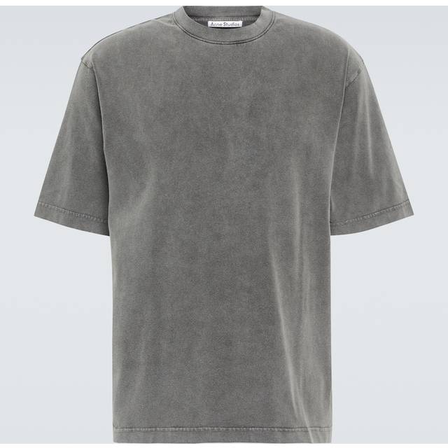 Acne Studios Mens Faded Black Extorr Logo-appliqu&#233; Cotton-jersey T-shirt M - FADED BLACK