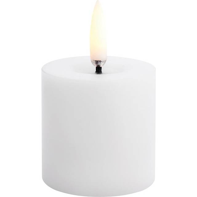 LED Smeltet bloklys, Nordic White, Smooth, 5x7,5 cm