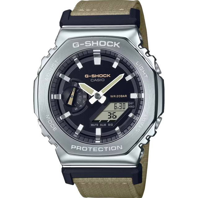 Casio beige mens analogue-digital watch g-shock gm-2100c-5aer