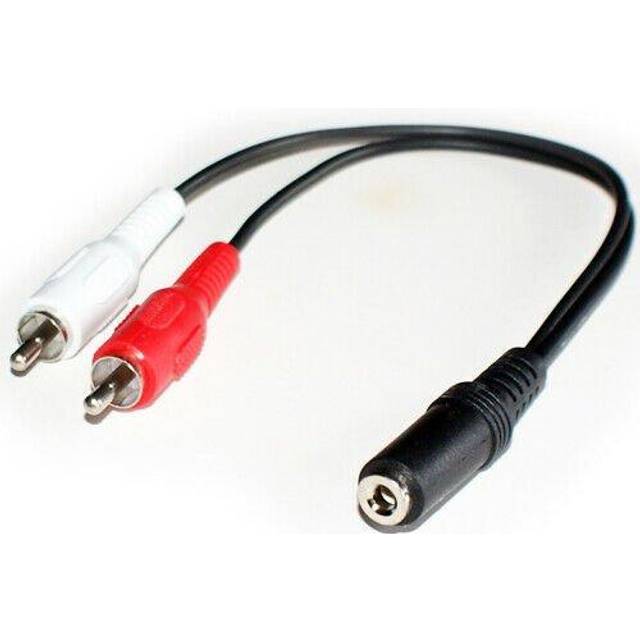 0.2m 2 rca phono male to 3.5mm stereo socket adapter amp speaker cable lead tv
