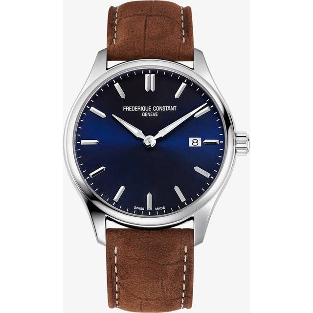 Frederique Constant FC-220NS5B6 Men's Classics Collection Date Leather Strap Watch, Brown