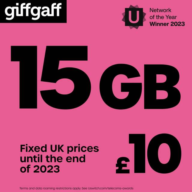 giffgaff 20GB Pay As You Go Sim Card