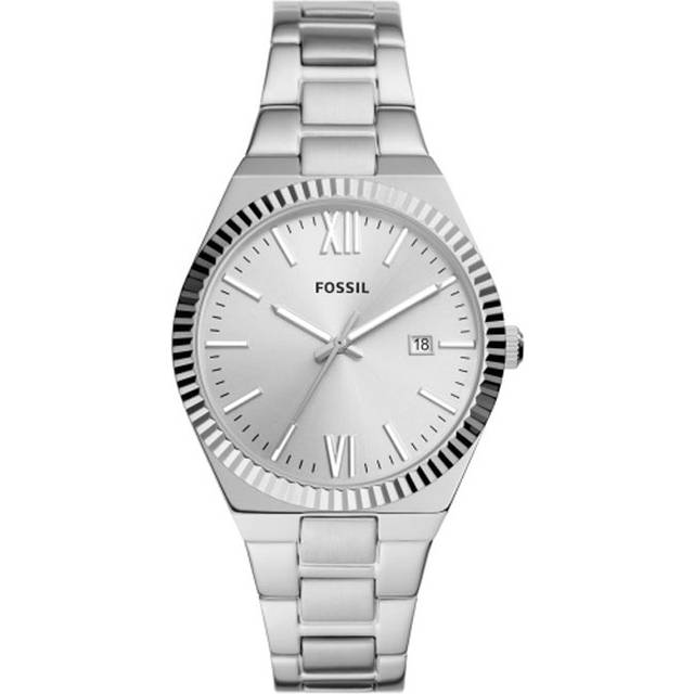 Fossil Scarlette Ladies' Textured Bezel Stainless Steel Bracelet Watch