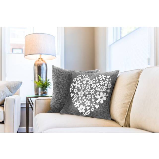 Amor Home Cushion Cover Charcoal