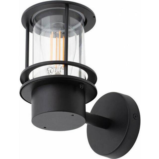 Litecraft Narvas Outdoor Wall Miners Style Lantern IP44 - Black