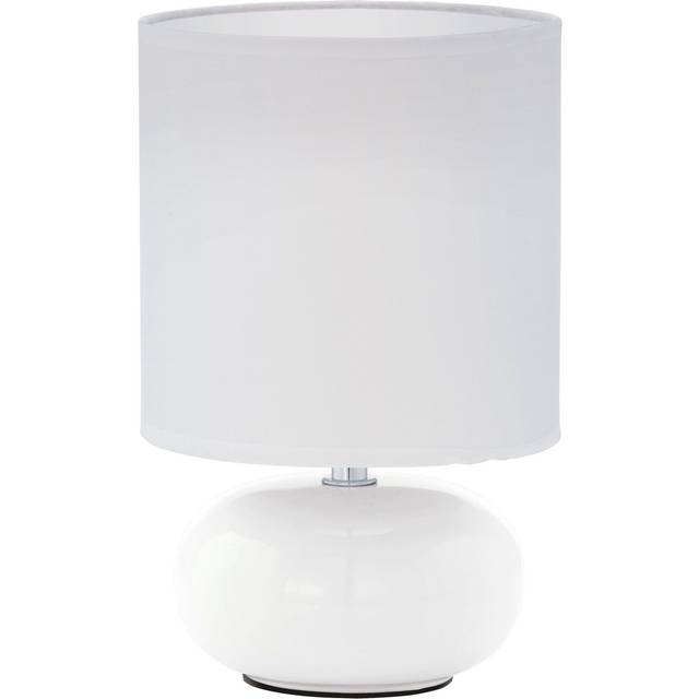 Table Lamp Colour White White Fabric Shade In Line Switch Bulb E14 1x40W