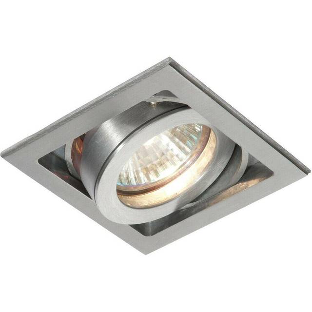 Single Square Adjustable Head Ceiling Spotlight Aluminium GU10 50W Box Downlight