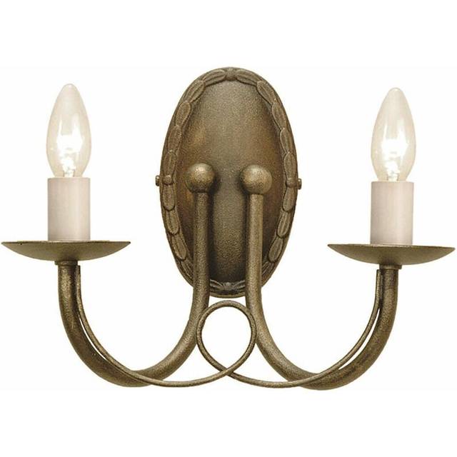 Twin Wall Light White Candle Tubes Looped Metal Drapes Black Gold LED E14 60W