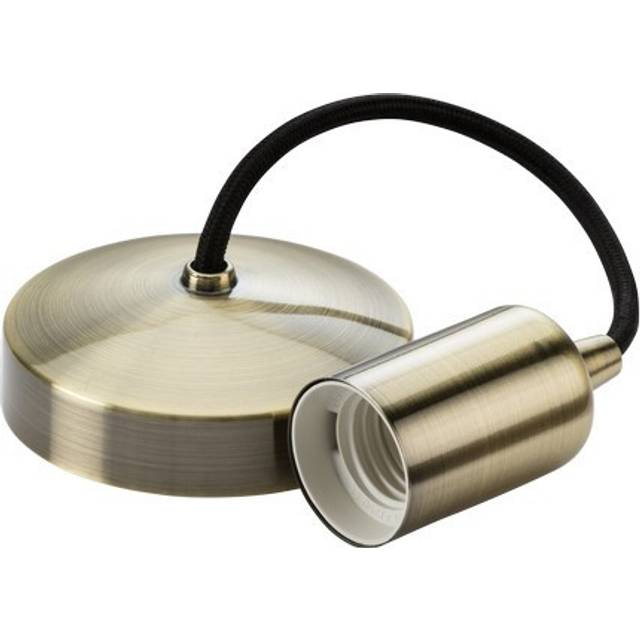 Knightsbridge 6" E27 Contemporary Pendant Set, Antique Brass - 8270AB