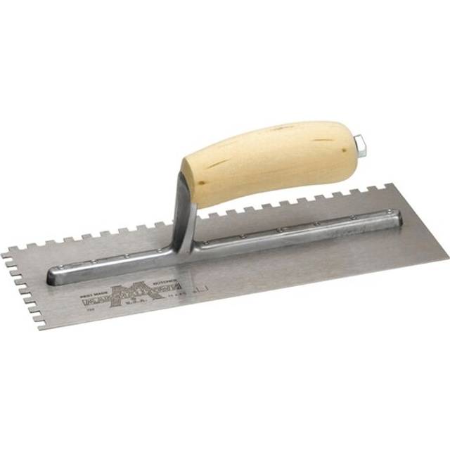 Marshalltown - M702S Notched Trowel Square 1/4in Wooden Handle 11 x 4.1/2in