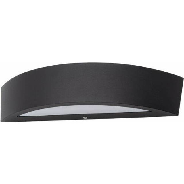 Litecraft Archie Outdoor Wall Light Up Down Curved Garden IP44 - Black