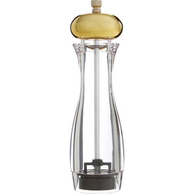 Medium Clear And Gold Salt & Pepper Mill, Acrylic Grinder With Gold Finish Accents, Adjustable Ceramic - One Size