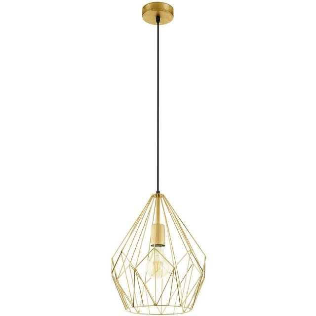 Hanging Ceiling Pendant Light Gold Wire Cage 1x 60W E27 Hallway Feature Lamp