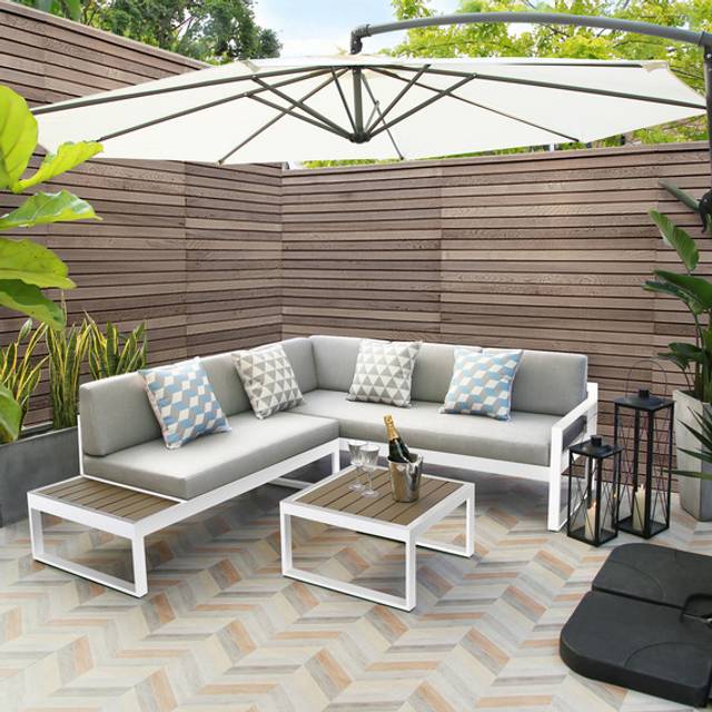Maia Interchangeable Modular Sofa Set - White / Conversation Set - Right