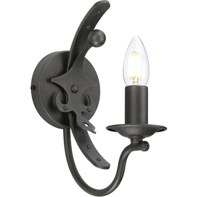 Wall Light Sconce Black Steel Black Candle Holder Tube Graphite LED E14 60W