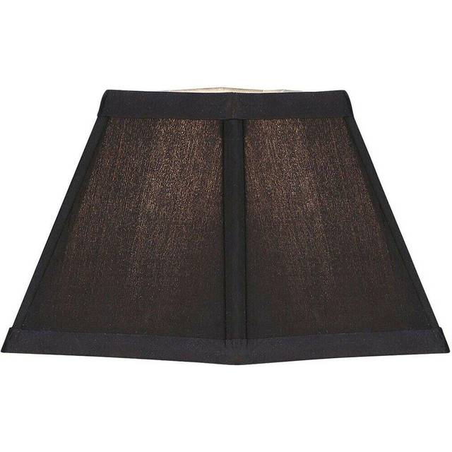 "5"" Inch Square Tapered Lamp Shade Black Faux Silk Fabric Cover Modern Elegant"