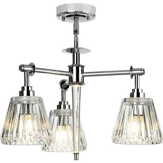 IP 44 3Bulb Ceiling Pendant Light Fitting Polished Chrome LED G9 3.5W