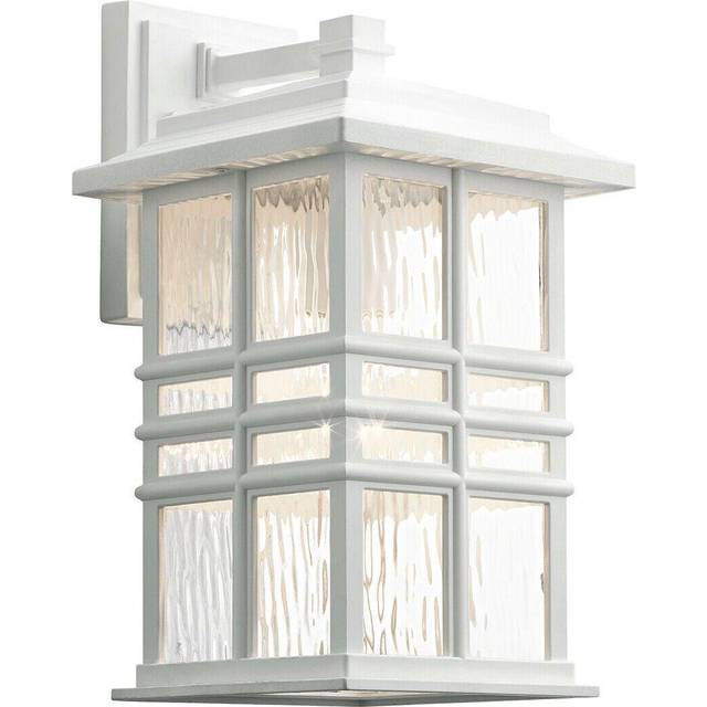 Outdoor IP44 1 Bulb Wall Light Lantern White LED E27 40W d01625