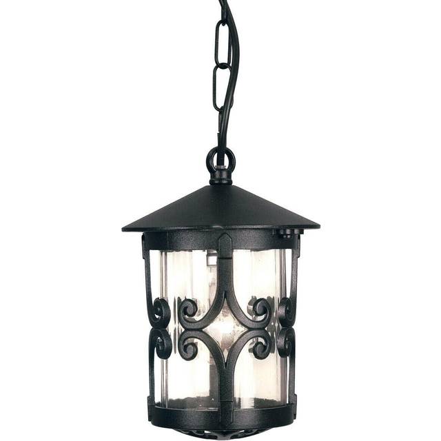 IP23 1 Bulb Chain Lantern Black LED E27 100W Bulb Outside External