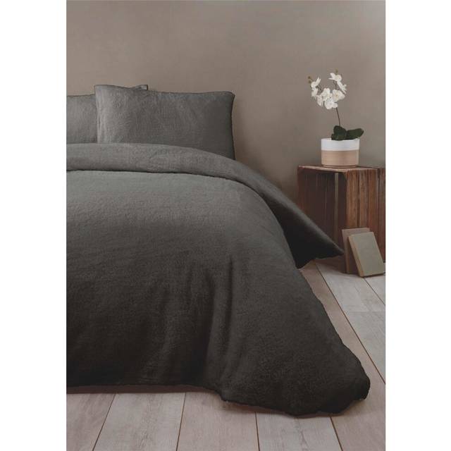 Rapport Home King Teddy Duvet Set - Charcoal