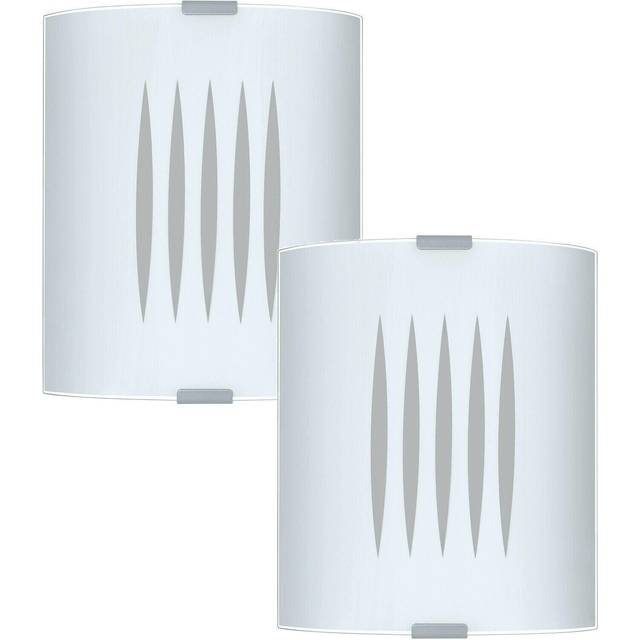 2 PACK Wall Flush Ceiling Light Colour Lines Shade Design Satin Glass E27 60W