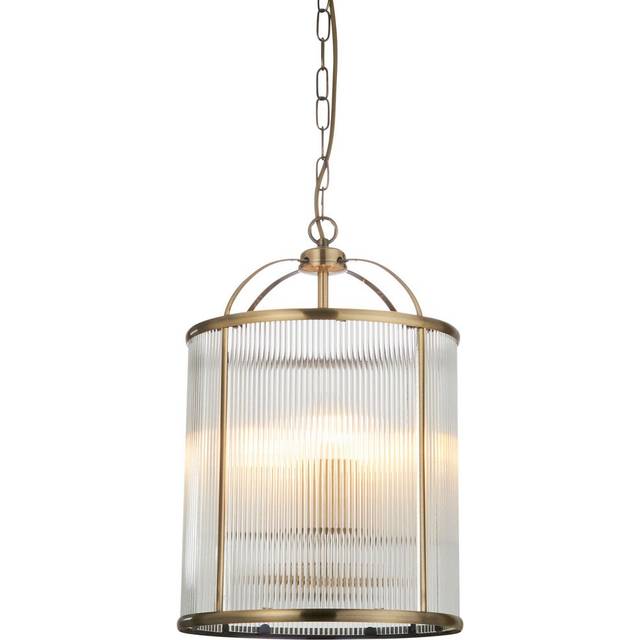 Lambeth Ribbed 4 Light Pendant - Brass