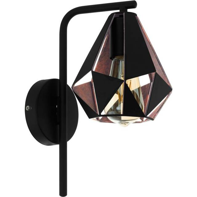LED Wall Light / Sconce Geometric Black & Antique Copper 1 x 60W E27 Bulb