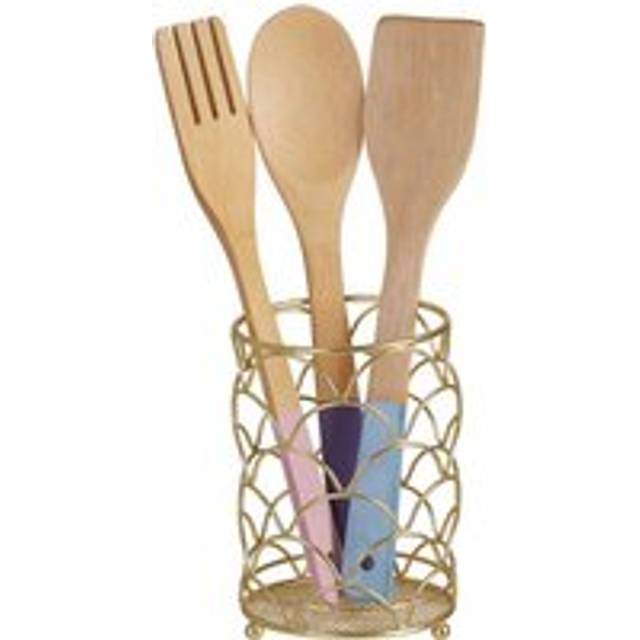 Premier Housewares Utensil Holder, Matte Gold Finish, Metal Wire, Gold