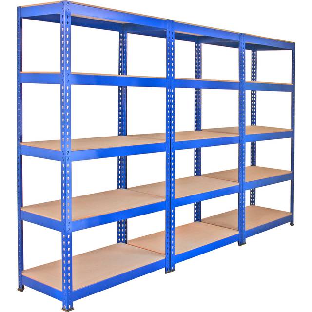 Monster Racking 3 X Q-rax Metal Racking Units 90 X 50 X 180Cm Blue, Blue