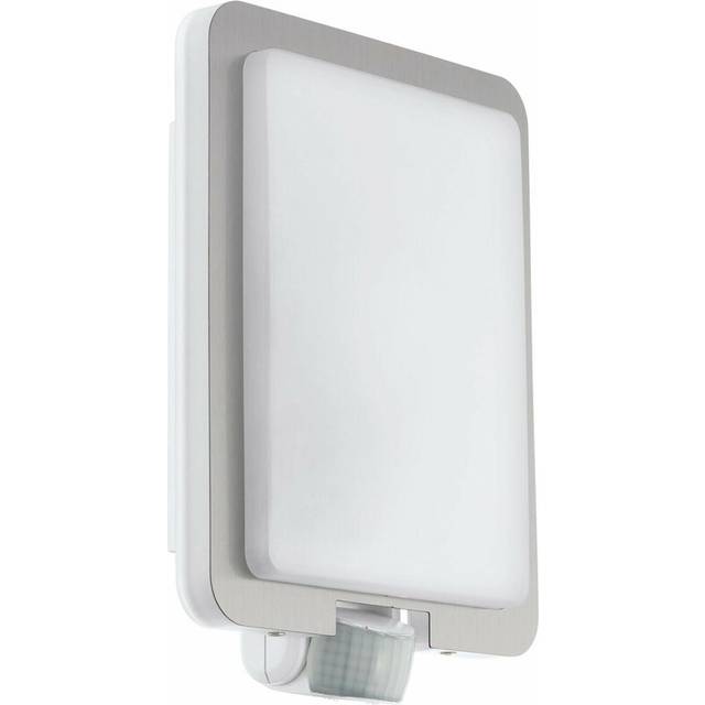 IP44 Outdoor Wall Light & PIR Sensor Stainless Steel Square 1 x 28W E27 Bulb