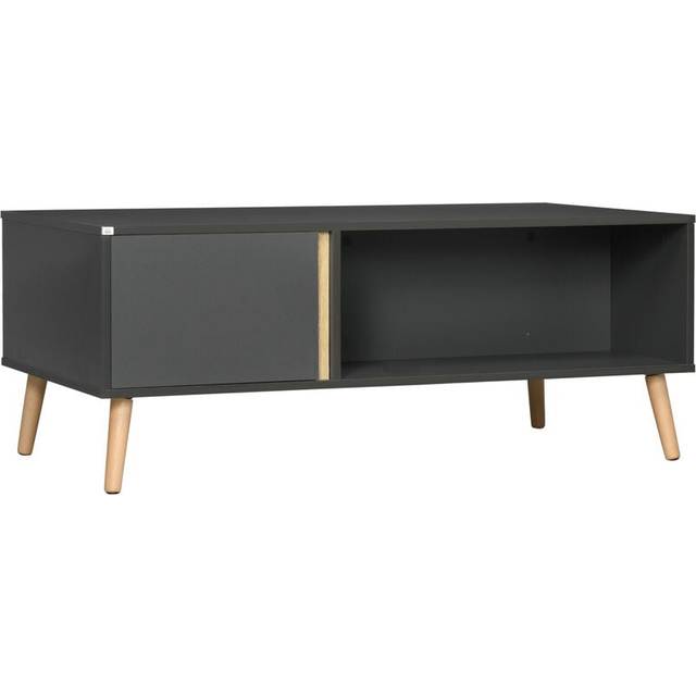HOMCOM Coffee Table w/ 4 Drawers for Reception Room, TV Table, Functional Table