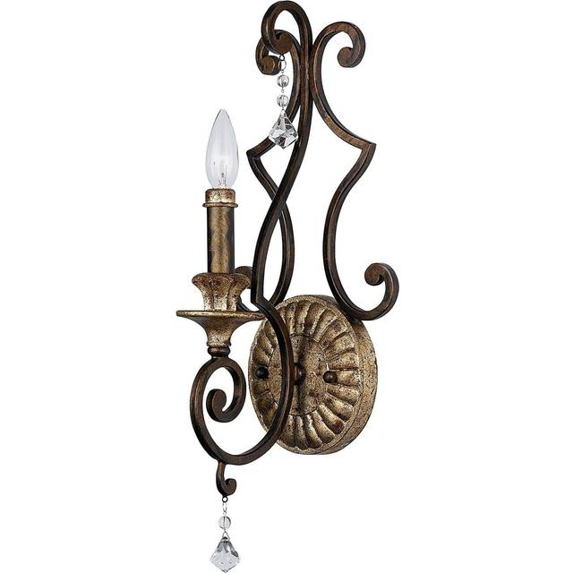 Wall Light Multi Faceted Crystal Drop Ornate Pattern Candle Bulb LED E14 60W
