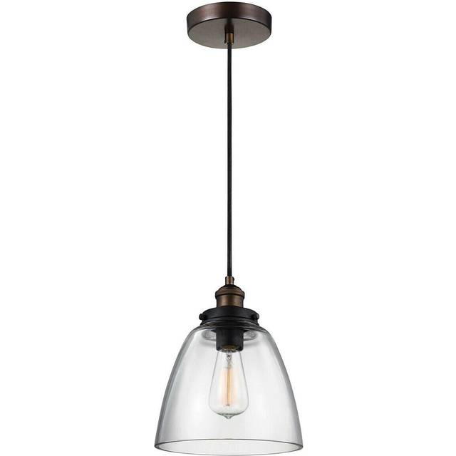Pendant Light Fitting Painted Aged Brass Finish Dark Weathered Zinc LED E27 60W