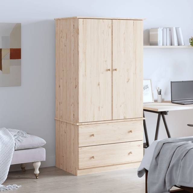 vidaXL Wardrobe ALTA 90x55x170 cm Solid Wood Pine - Brown