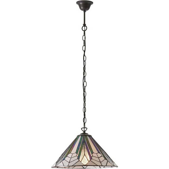 Tiffany Glass Hanging Ceiling Pendant Light Bronze Chain Deco Lamp Shade i00076